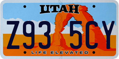 UT license plate Z935CY