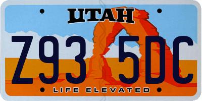 UT license plate Z935DC