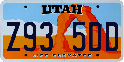 UT license plate Z935DD