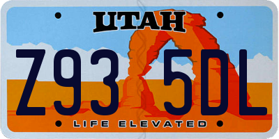 UT license plate Z935DL