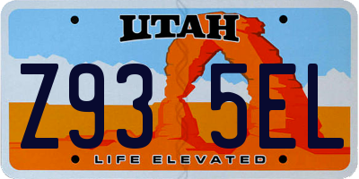 UT license plate Z935EL
