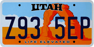 UT license plate Z935EP