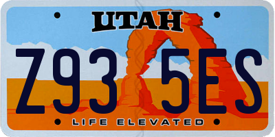 UT license plate Z935ES