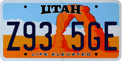 UT license plate Z935GE
