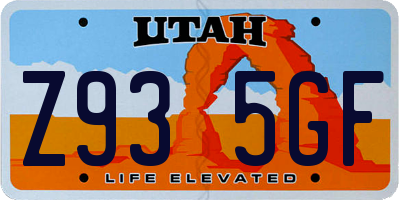 UT license plate Z935GF