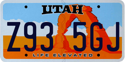 UT license plate Z935GJ
