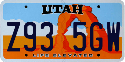 UT license plate Z935GW