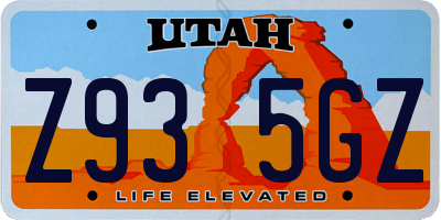 UT license plate Z935GZ