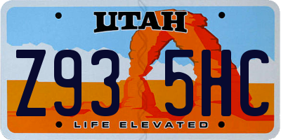UT license plate Z935HC