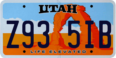 UT license plate Z935IB