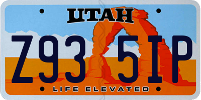 UT license plate Z935IP