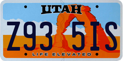 UT license plate Z935IS