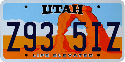 UT license plate Z935IZ