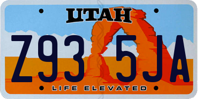 UT license plate Z935JA