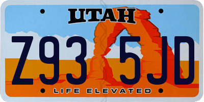 UT license plate Z935JD