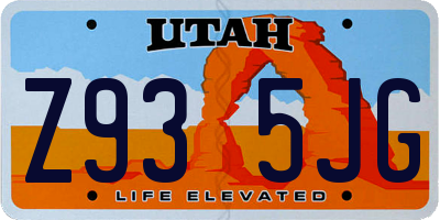 UT license plate Z935JG