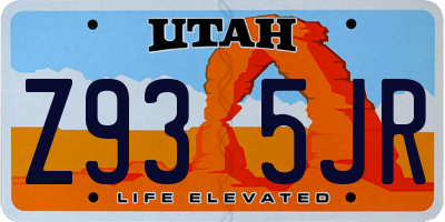 UT license plate Z935JR