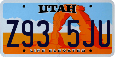 UT license plate Z935JU