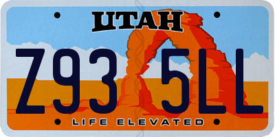 UT license plate Z935LL
