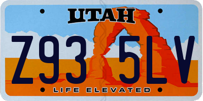 UT license plate Z935LV