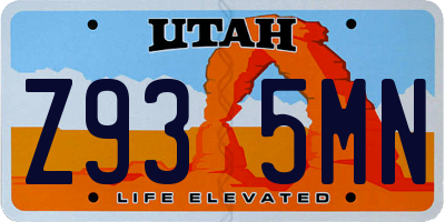 UT license plate Z935MN