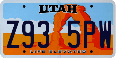 UT license plate Z935PW