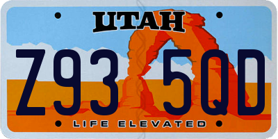 UT license plate Z935QD