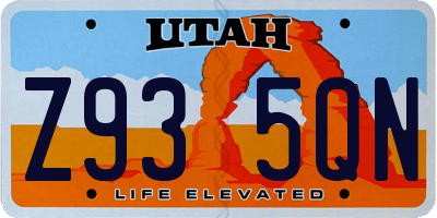 UT license plate Z935QN