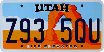 UT license plate Z935QU