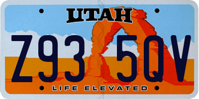 UT license plate Z935QV