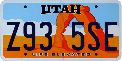 UT license plate Z935SE