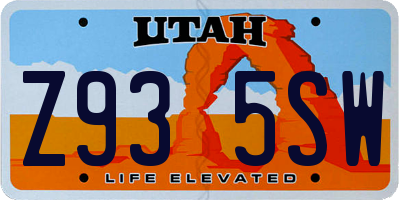 UT license plate Z935SW
