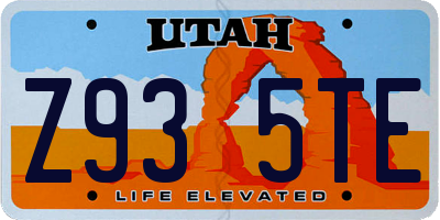 UT license plate Z935TE