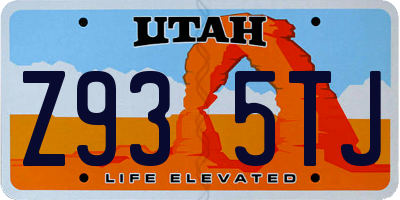 UT license plate Z935TJ