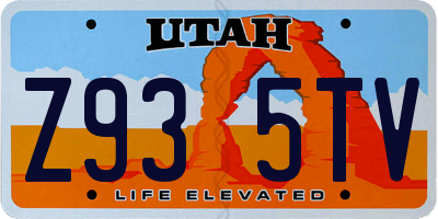 UT license plate Z935TV
