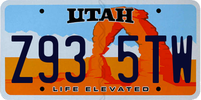 UT license plate Z935TW
