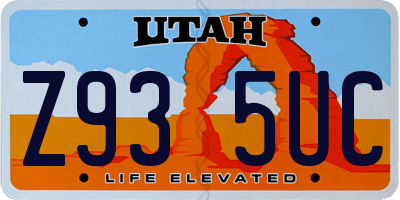 UT license plate Z935UC