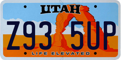 UT license plate Z935UP
