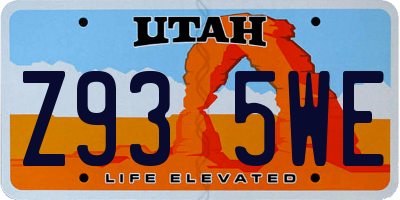 UT license plate Z935WE