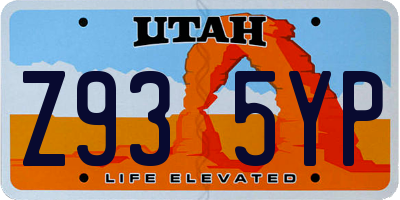 UT license plate Z935YP
