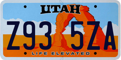 UT license plate Z935ZA