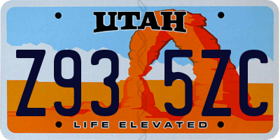 UT license plate Z935ZC