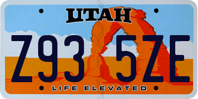 UT license plate Z935ZE