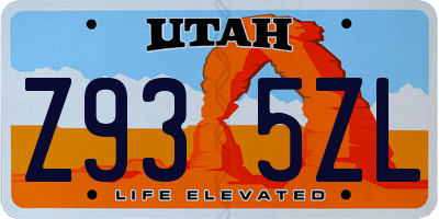 UT license plate Z935ZL