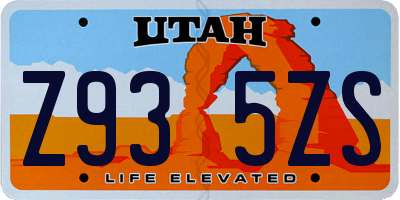 UT license plate Z935ZS