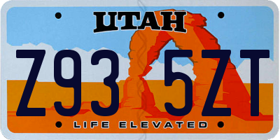 UT license plate Z935ZT