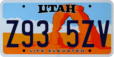UT license plate Z935ZV