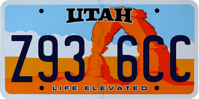 UT license plate Z936CC