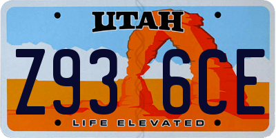 UT license plate Z936CE