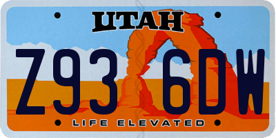 UT license plate Z936DW